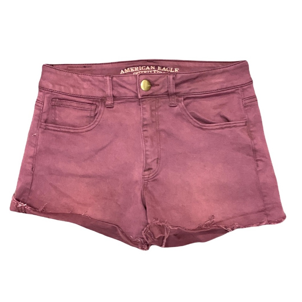 AE Hi-Rise Super Stretch Maroon Shorts Size 8
